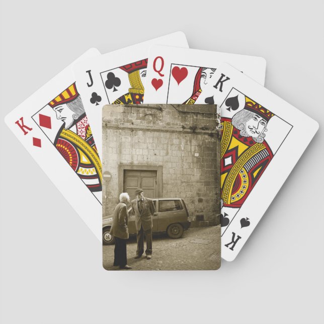 Scène italienne de rue dans des cartes de jeu de (dos)
