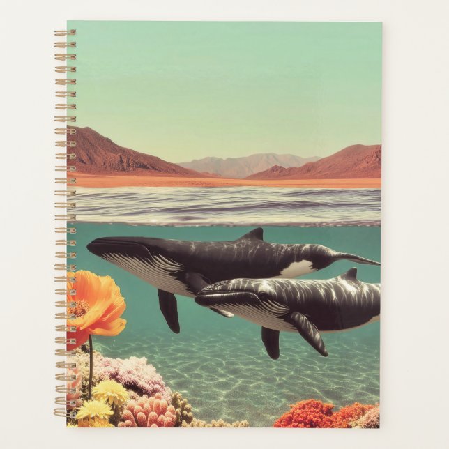 Scène Océanique Surréelle Avec Baleines Et Corail (Devant)