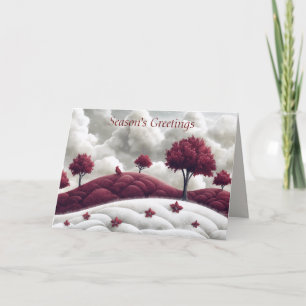 Scène Surréelle Avec Poinsettias Carte de Noël