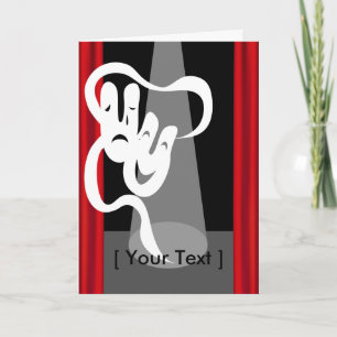 Scène théâtrale avec carte de voeux Masque