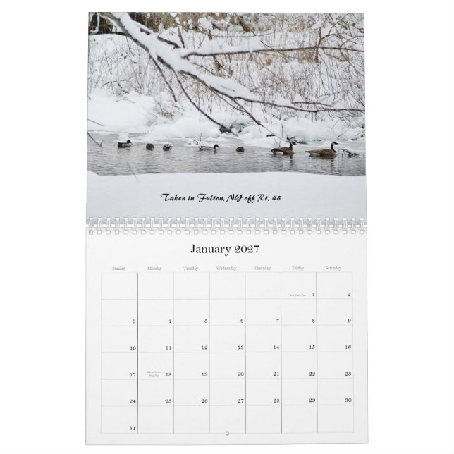 Scènes de calendrier imprimées par coutume du (Jan 2027)