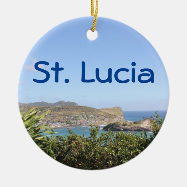Scenic Caribbean Island Saint Lucia Keramik Ornament (Vorne)