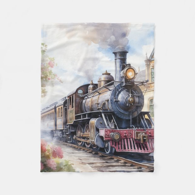 Scenic Landscape a Victorian Train Fleecedecke (Vorderseite)