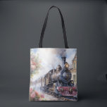 Scenic Landscape a Victorian Train Tasche<br><div class="desc">A lovely landscape with a Victorian train outside a train station</div>