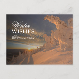 Scenic View of Snow Ghosts at Sunset Postkarte