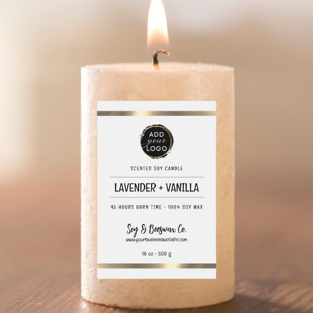 Scented Soy Beeswax Kerzen Business Gold Branding Lebensmitteletikett (Scented Soy Beeswax Candle Business Gold Food Label)
