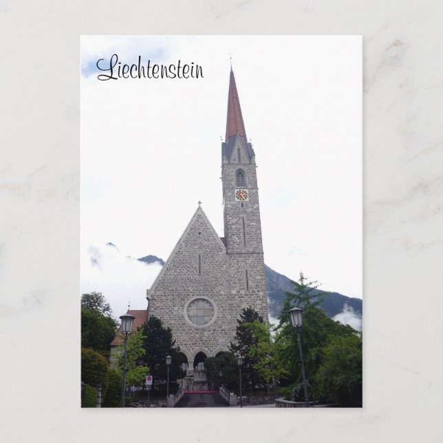 Schaan-Kirche Postkarte (Vorderseite)