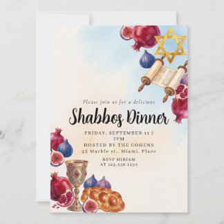 Schabbes Schabbat Abendessen Jüdischer Schabbat Sc Einladung