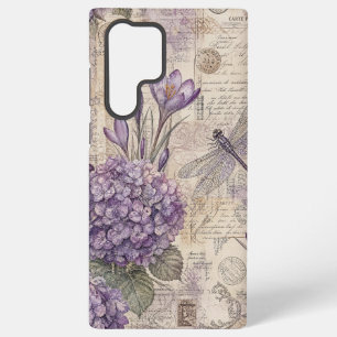Schabbig Chic Lila Hortensie und Libelle Samsung Galaxy Hülle