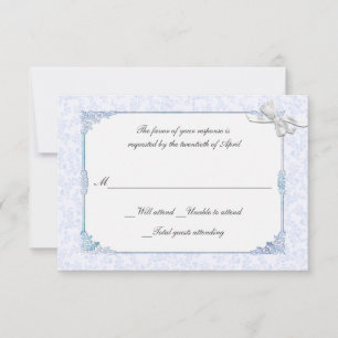 Schabige blaue viktorianische Hochzeits-RSVP-Karte RSVP Karte