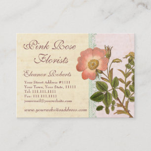 Schäbige EleganzVintage Chic-Rosa-HundeRose Visitenkarte