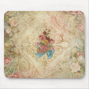 Schäbige Vintage-Blumen-Mauspad Mousepad