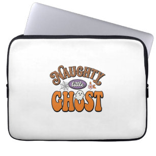 Schabiger kleiner Geist Vintage-Halloween-Shirt-De Laptopschutzhülle