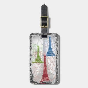 Schäbiger Paris-Eiffelturm-Gepäckanhänger Gepäckanhänger