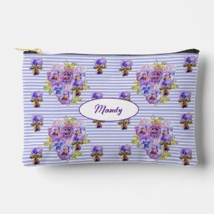 Schabiger Stiefmütterchen Lila-Blume Floral Frauen Zubehörtasche