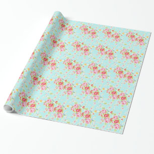 Schäbiges mit Blumenwrappingpaper Hochzeit der Geschenkpapier