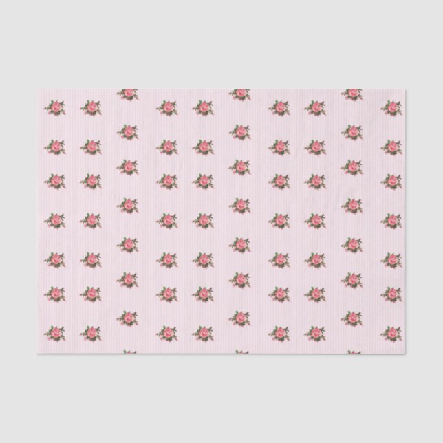Schäbiges rosa Rosen-Seidenpapier Seidenpapier (Vorderseite)