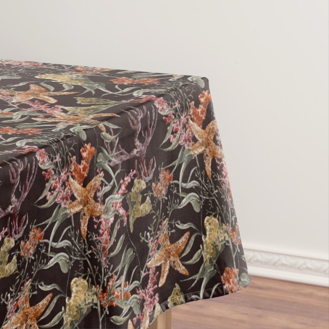 Schäbiges Seeleben-Muster Tischdecke (Beispiel)