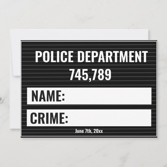 Schablone für Mugshot-Schilder Karte (Vorderseite)