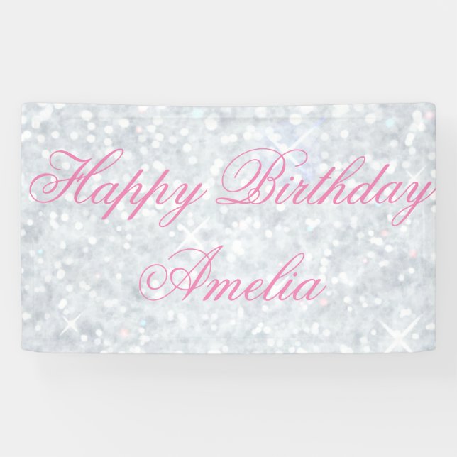Schablone, Silber, Glitter, Zauber, Imitat, Banner (Horizontal)