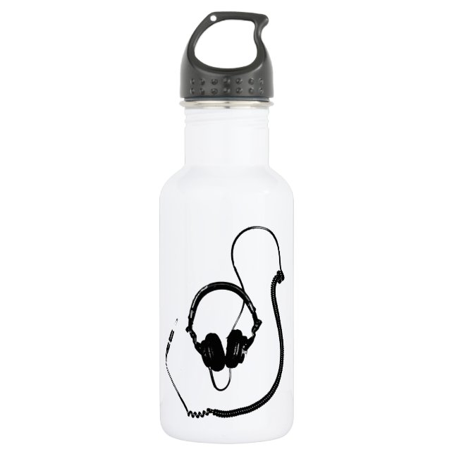Schablonen-Art DJ-Kopfhörer Trinkflasche (Vorderseite)