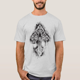 Schablonen-Kreuz - besonders angefertigt T-Shirt