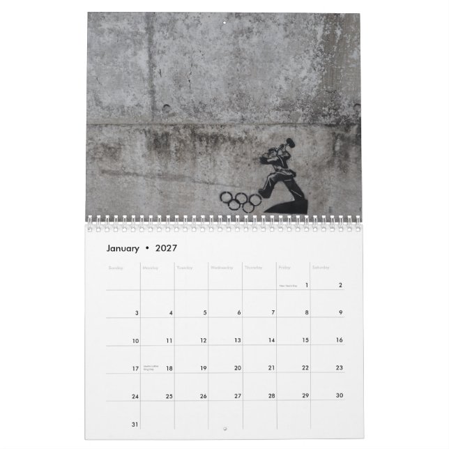 Schablonen-Kunst London Kalender (Jan 2027)
