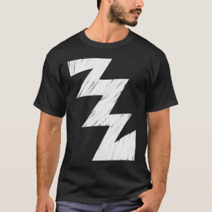 Schablonenzickzack - Weiß T-Shirt
