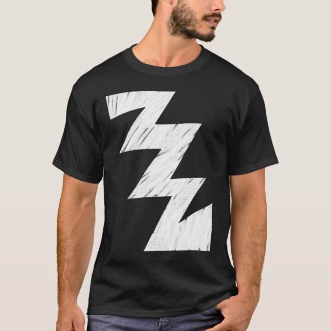 Schablonenzickzack - Weiß T-Shirt (Vorderseite)