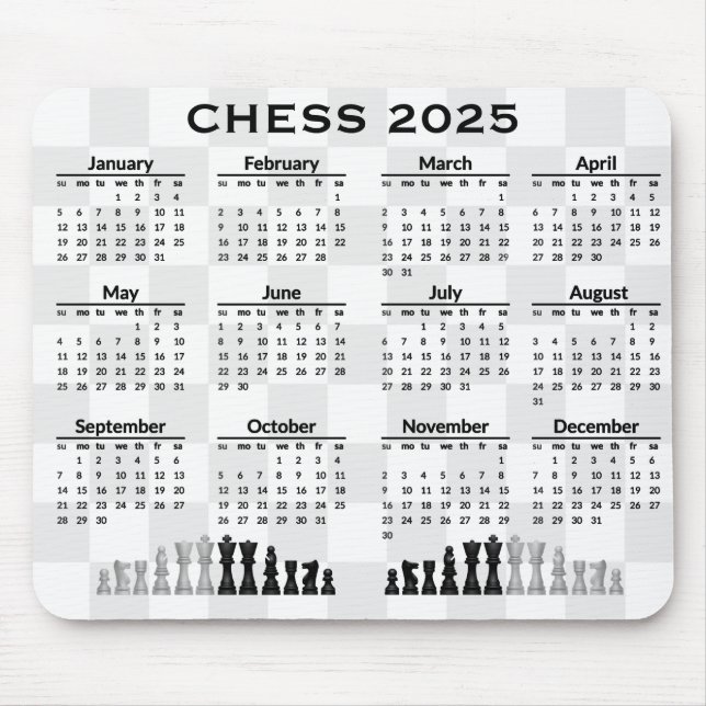 Schach 2025 Kalender Mousepad (Vorne)