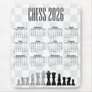 Schach 2026 Kalender Mauspad