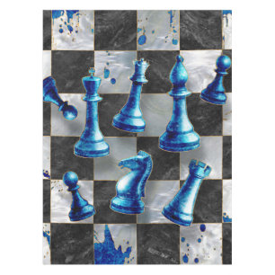 Schach Abstrakte Kunst - Blue Marble Tischdecke