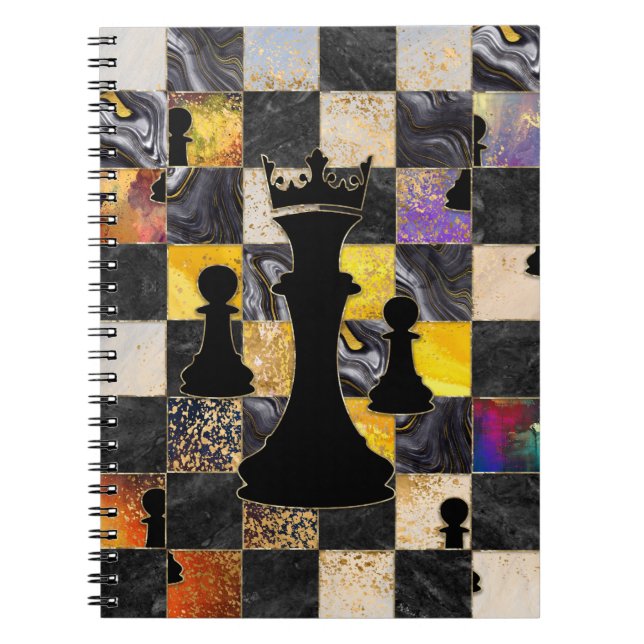 Schach Abstrakte Kunst - Gemischte Texturen Notizblock (Vorderseite)