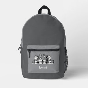 Schach als Personalisierter grauer Rucksack Männer