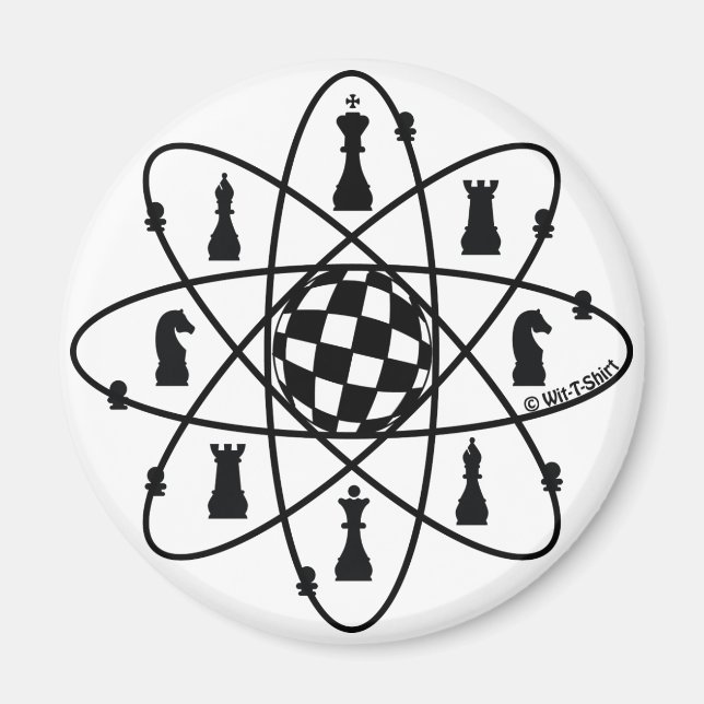 Schach Atom - Schachmatten Magnet (Vorne)