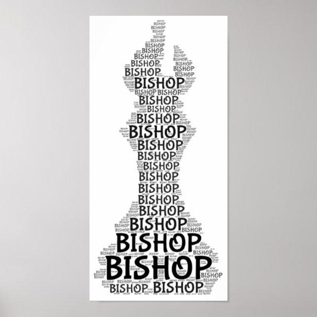 Schach Bishop Word Picture Poster (Vorne)