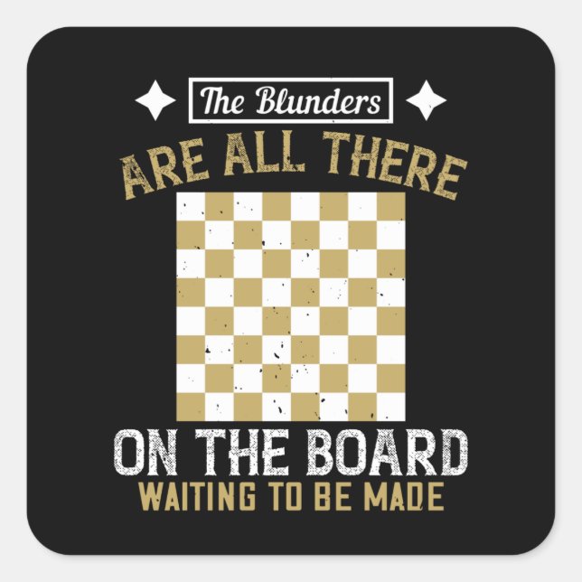 Schach - Blasen werden gewartet Quadratischer Aufkleber (Vorderseite)