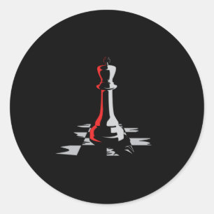 Schach-Board King Checkmate-Game-Geschenk Runder Aufkleber