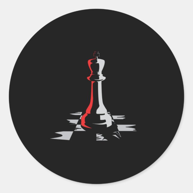 Schach-Board King Checkmate-Game-Geschenk Runder Aufkleber (Vorderseite)