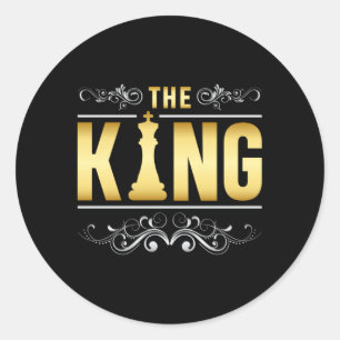 Schach-Board King Checkmate-Game-Geschenk Runder Aufkleber