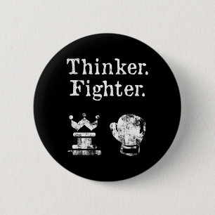Schach-Boxer-Denker kämpfen Boxschach Lover Gif Button
