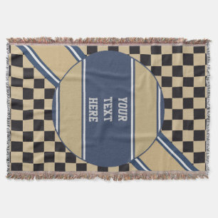 Schach-Brett-Muster + Ihr backgr. Farbe u. Text Decke