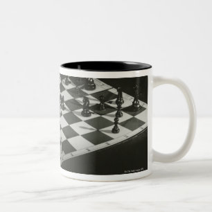 Schach-Brett Zweifarbige Tasse