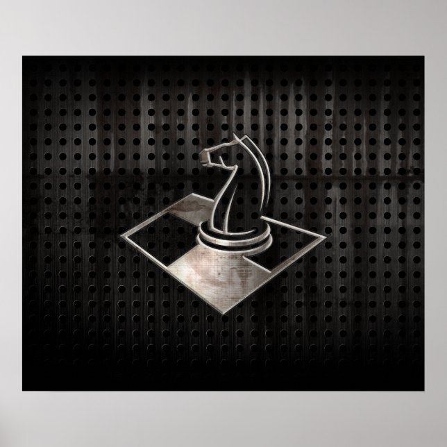 Schach; Cool Schwarz Poster (Vorne)