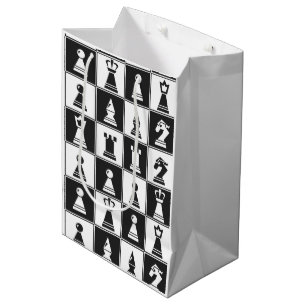 Schach-Design-Geschenktasche Mittlere Geschenktüte