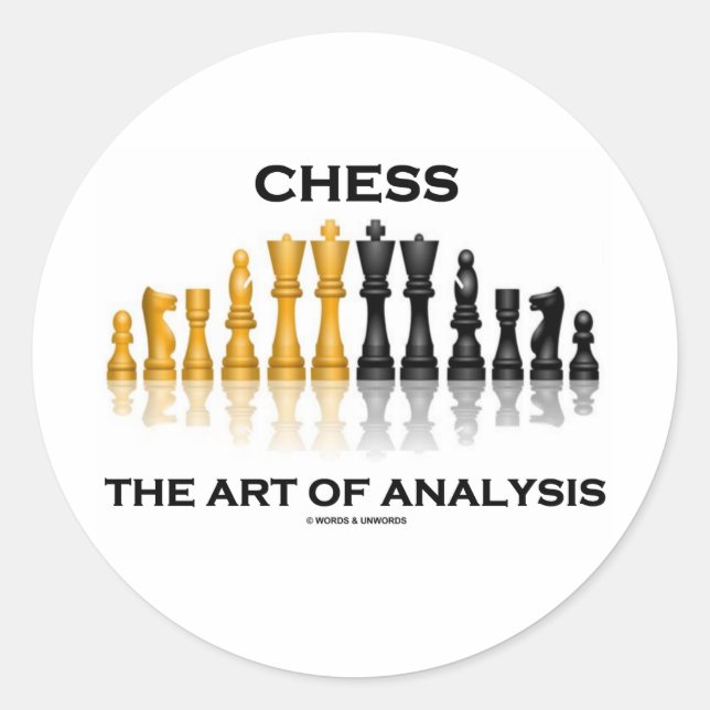 Schach die Art der Analyse Runder Aufkleber (Vorderseite)