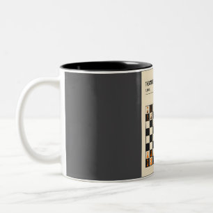 Schach die Karo kann minimalistische Buchdecke ver Zweifarbige Tasse