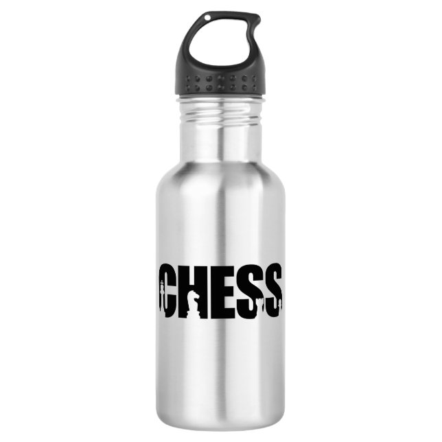 Schach Edelstahlflasche (Vorderseite)