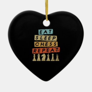 Schach - Essen Schlaf Schach Wiederholen Keramik Ornament