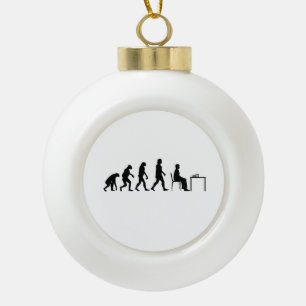 Schach - Evolution des Schachspielers Keramik Kugel-Ornament